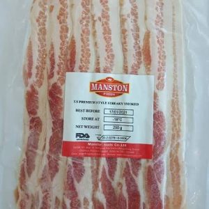 Manston Smoked Streaky Dry Cured Bacon 250g