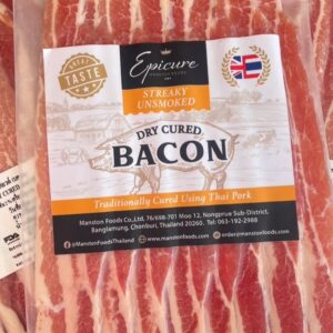 Manston Epicure Unsmoked Streaky Dry Cured Bacon 250g