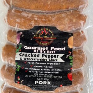 Smokey Mountain Cracked Pepper & Worcestershire Sauce Pork Sausages 500g