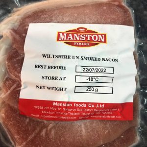 Manston Wiltshire Unsmoked Bacon 250g