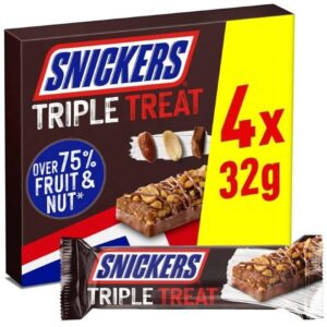 Snickers Triple Treat Fruit, Nut & Chocolate 32g x 4