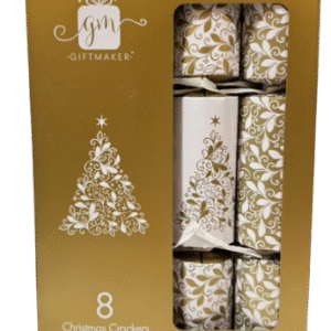 Luxury Christmas Cream & Gold Crackers x 8