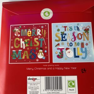 Christmas Cards - Seasonal Text - Square - 5 x 2 Pack